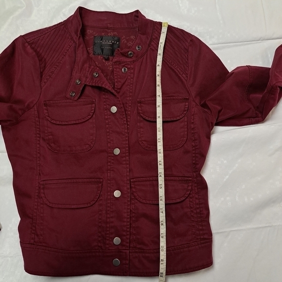 ANTHROPOLOGIE Sanctuary Military Moto Field Jacket Burgundy - Picture 12 of 16